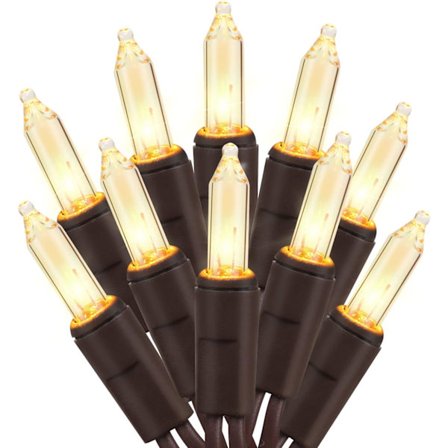 Bruna trådfarvede juletræslys, hvide, 100 mini-glødepærer, til indendørs og udendørs brug, vandtætte, 7 meter, til terrasse