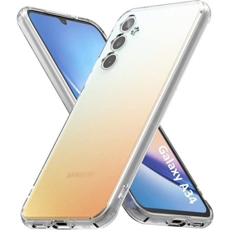 Coque Samsung Galaxy A34 5G - Pehmeä, ultra ohut silikonigeeli TPU, läpinäkyvä suojakuori Phonillico