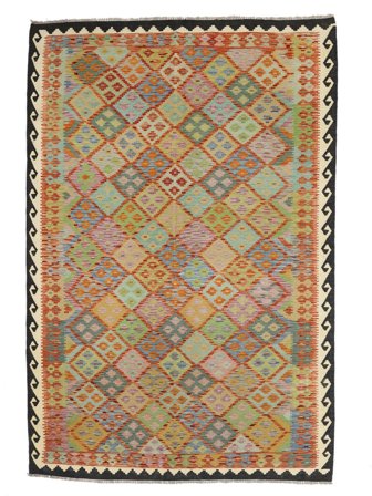 Tapete Oriental Kilim Afegão Old Style 206X288 Castanho/Amarelo Escuro (Lã, Afeganistão)