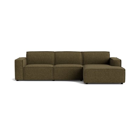 Lyon chaiselong sofa, højrevendt - Modesto Mørkegrøn - 304x160x80cm - Stor Sofa, perfekt til afslapning & hygge - ideel til film maraton