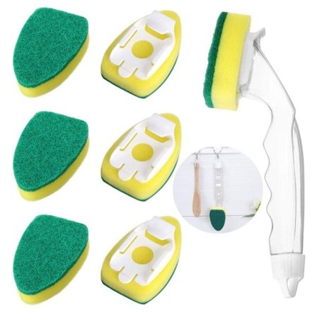 Disktras-svamp - med 1 diskborste & 7 refill-svamphuvuden