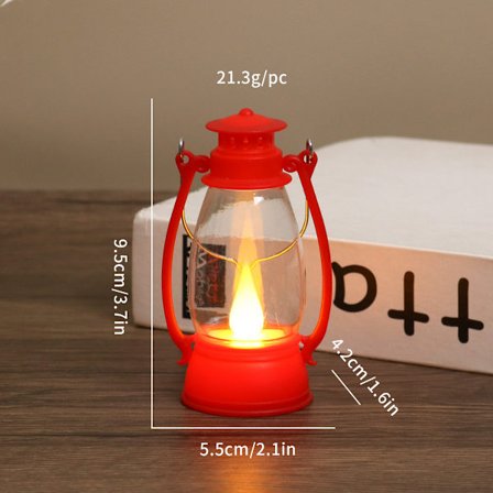 Mini Lyhty LED Yövalo | Liekitön Kynttilälamppu Halloween-sisustukseen}Pieni lyhtyväri, koko punainen