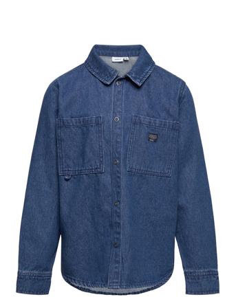 Nkmalbot Ls Dnm Shirt 1086-Co Ft Skjorte Blå Name It