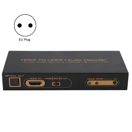 HDMI till HDMi Digital Audio Decoding Decoder Box Converter Adapter Svart