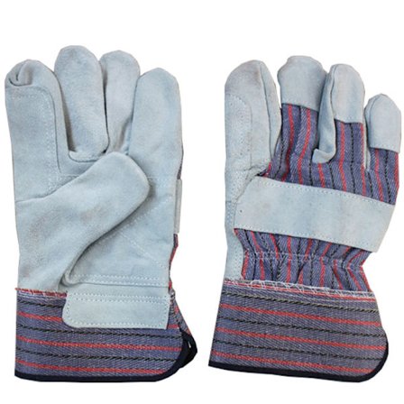 Læderarbejdshandsker - Stor - Robust Allround Arbejdshandsker til Havearbejde, Landskabspleje, Byggeri, Mænd - Polstret Læderhåndflade - 