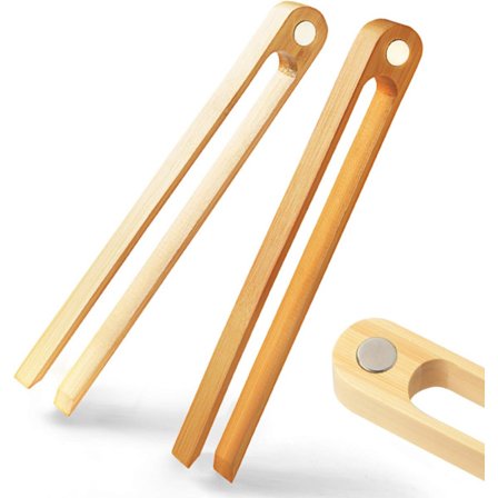 Magneettiset bambuleivänpaahtimen pihdit: 100 % luonnolliset 8,7 tuuman puiset keittiöleivät