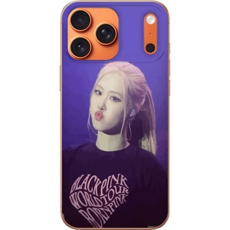 Yhteensopiva Puhelinkuori Apple iPhone 17 Pro Max Blackpink Rosé konserttikasvo kpop idoli, jossa on lavavalaisimet, moderni musiikki ja fanisymbolit