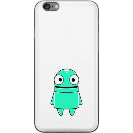 Yhteensopiva Puhelinkuori Apple Apple iPhone 6 Plus Turkoosi piirroshahmo isoilla silmillä ja iloisella persoonallisuudella yksinkertaisessa kuvituks