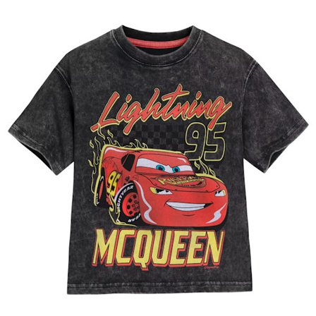 Bilar Pojkar Blixten McQueen Bomulls T-shirt 7-8 År Svart