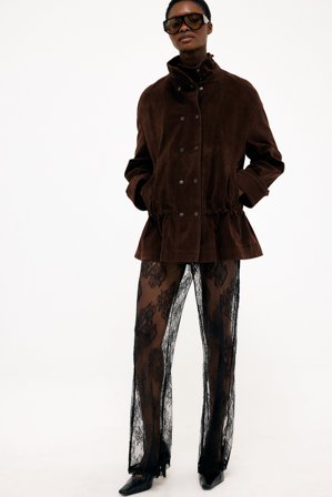 NA-KD - Gjennomsiktige blonderbukser - Bukser - Svart - XS