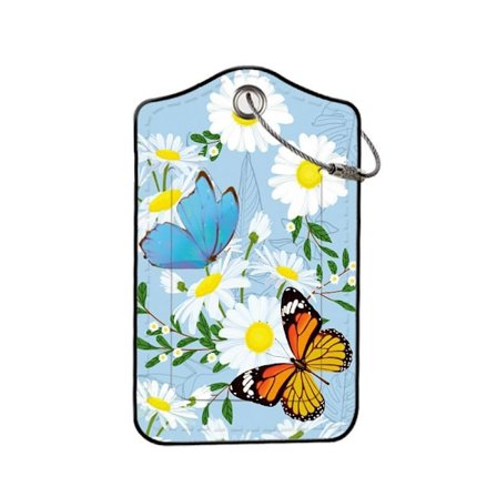 Bagagemærker til kuffert, Søde unikke PU-læder Kuffertmærke med privatlivsbeskyttelse ID-mærke Adressekort og Holdbar metalring Egnet til mænd Kvinder