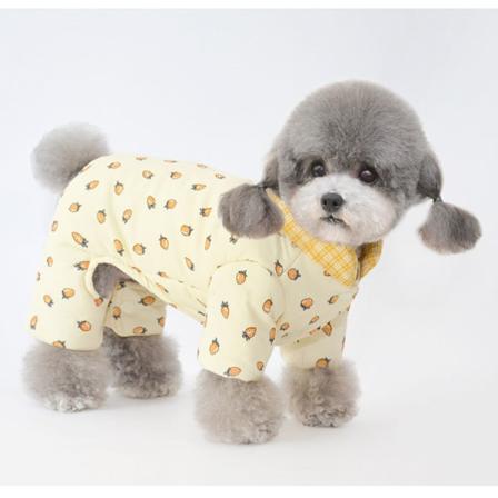 Kjæledyrsklær Kjæledyrkappe Vinter vattert for å holde varmen Hundeklær med fire ben i bomull Yellow L