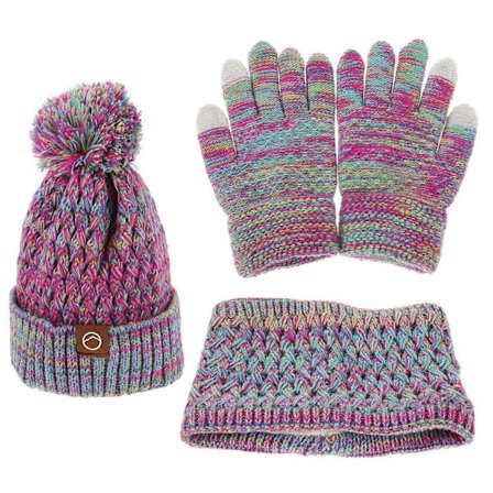 Lasten talvihattu-käsineet kylmään säähän, fleecevuorattu, violetti