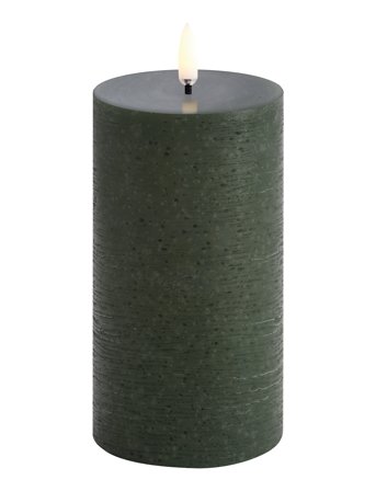 UYUNI Lighting Led Pillar Candle, Olive Green, Rustic, 7,8X15,2 Cm - Green - H15.2CM