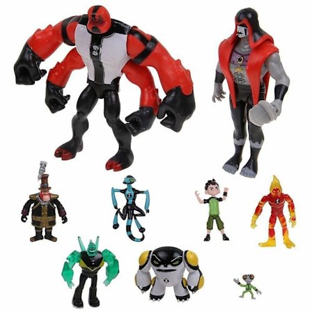9 stk. Ben10 Actionfigur Leke sett Fire Arms Leker