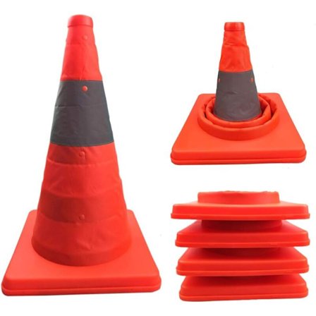 1 Udtrækkelig Trafikkegle Sammenklappelig 30 cm Orange Multifunktionel Sikkerhedskegle