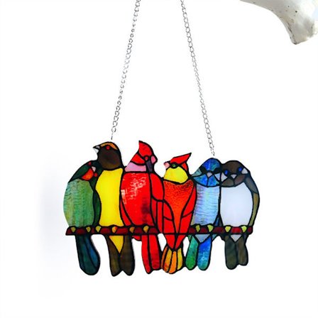 Uusi akryylimaalattu lintuparvi -koriste, monivärinen ikkuna- ja seinäkoriste