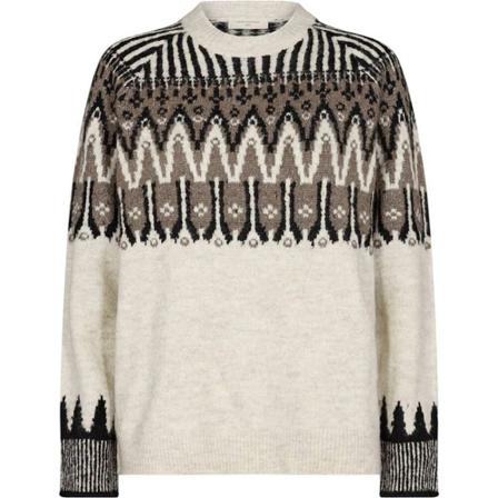 Freequent Round-neck Knitwear , Beige , Dames , Maat: XS Truis