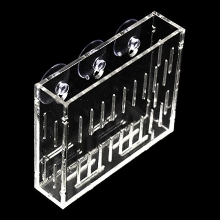 Akryl Vägghängande Sug Transparent Vashållare Kruka Akvarium Plantering Cup Fisk för Tank Ornament