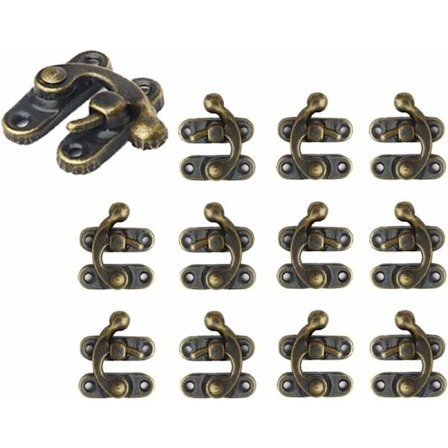 Antik Hornlås Antik Hornlås Spænde Hængelås Hasp Smykkeæske Spænde Hornlås Venstre Højre Låsekrog Metal Lås 12 Sæt