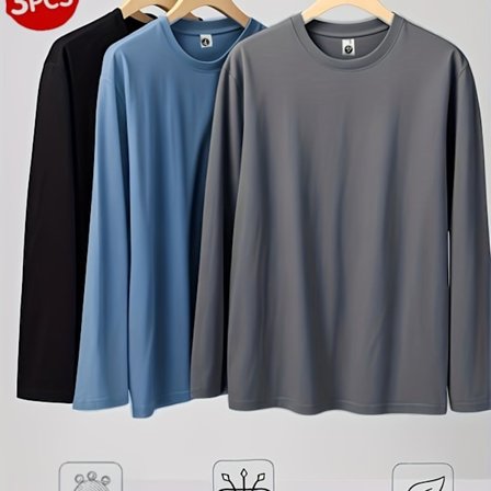 Langærmet T-shirt med rund hals