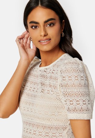 VILA Chikka Puff O-Neck S/S To Birch Klær