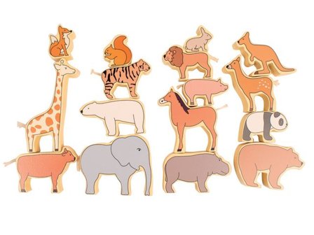 MYPAUZE Djur i trä byggbara 16/fp - Lyreco - Skola och förskola - Lekmaterial - Bygglek, konstruktion och mosaik