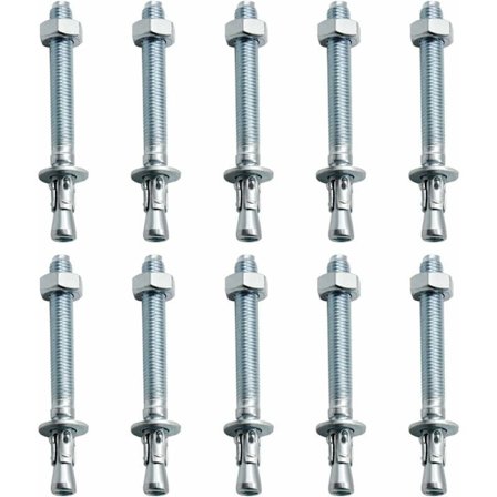 Sinkityt raskaat ankkurit m10 10mm 10 kpl kaiteisiin, julkisivuihin ja palkkeihin
