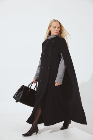 Handpicked x NA-KD langer Mantel aus Wolle-Mix - Winterjacken - Schwarz - EU 34