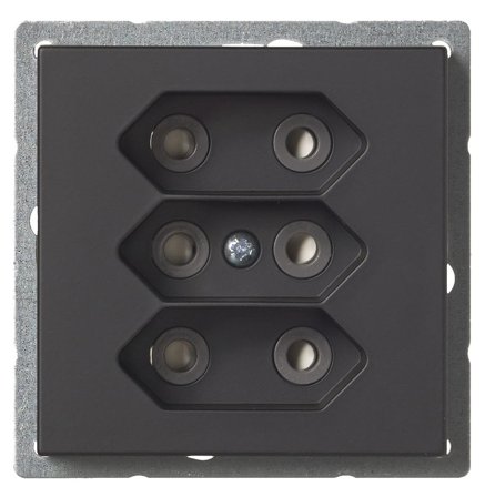 ABB Impressivo 303UC-885 Uttag 3-vägs, mattsvart, Strömbrytare & vägguttag