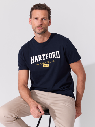 MATCH - Hartford t-skjorte - Redford - Str. L - Herre - T-skjorter & Piqué - Blå - 100% bomull