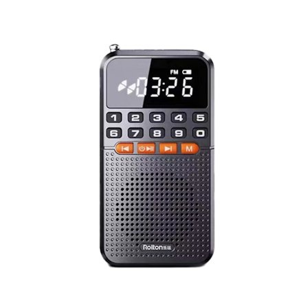 Bærbar FM mini radio dobbelt antenne lomme radio modtager bluetooth 5.0 højttaler TF kort musik afspiller med LED lommelygte