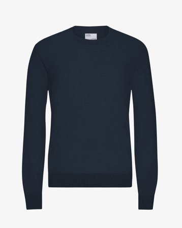 Light Merino Wool Crew - Navy Blue S