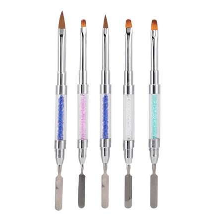 5 st dubbelsidig nagelkonstpenna manikyr målnings nagellack mixer verktyg