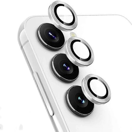 Samsung Galaxy S25 FE -kameran linssinsuojus WANLONFENG, metallinen CD-kuvioitu karkaistu lasikalvo