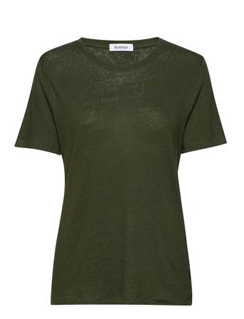 Rodebjer Ninja Linen T-shirts & Tops Short-sleeved Grønn RODEBJER*Betinget Tilbud