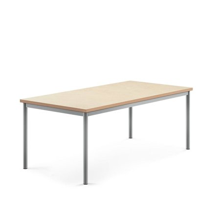 Desk SONITUS, 1600x800x600 mm, beige linoleum, alu grey
