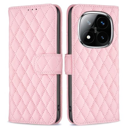 SKALO Xiaomi Redmi Note 14 Pro 5G BINFEN COLOR Quiltet cover Flip Cover - Pink