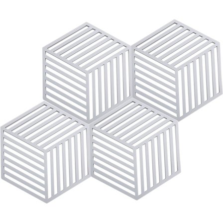 4 kpl harmaa kattila- ja pannusuoja, silikonialusta suojaa sarjaasi