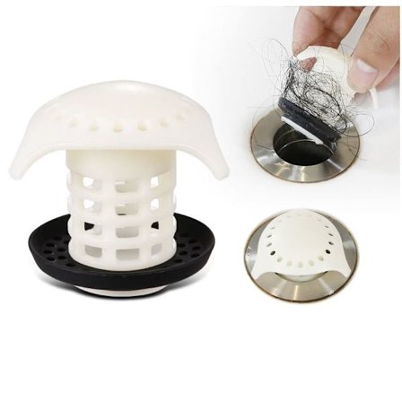 2-pakning Badekar/Vask Hårfelle Dusj Avløpsbeskyttelse Filter, Hvit, Avløpsstørrelser 1.25 "-1.75 "