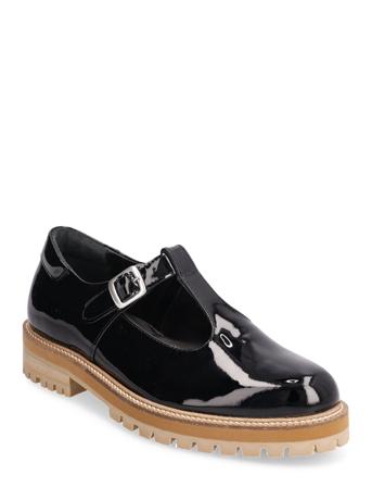 Shoes - Flat - With Buckle Loafers Låga Skor Svart ANGULUS