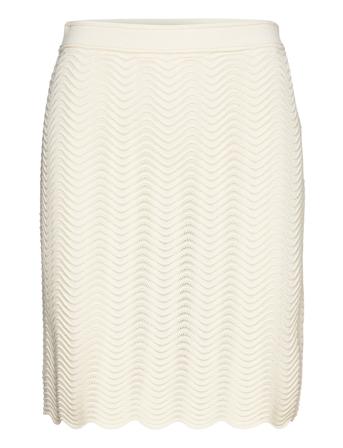 Malina Camille Scallop Knitted Mini Skirt Kräm