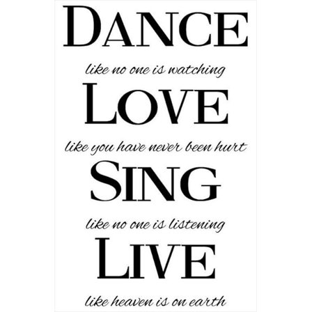 Väggord - DANCE, LOVE, SING, LIVE