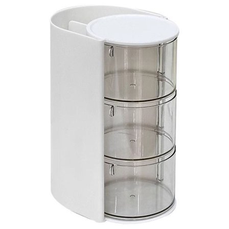 Håraccessoarer Organizer Med Hårborsthållare Klar Plast Smyckeskrin För Läppstift Puderpuff