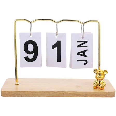 Metallisk Trebordkalender Evighetskalender Vintagekalender Skrivebordsdekor Tilbehør