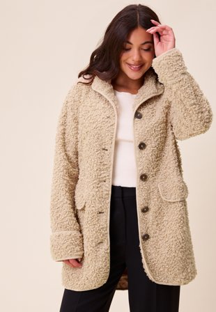 Happy Holly High Neck Teddy Jacket Klær