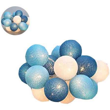 LED-lyskuler av bomull - 20 lys for soverom, bryllup, barnerom, fest, jul - Innendørs dekorasjon