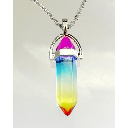 Necklace - Crystal Point - Rainbow #1