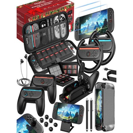 21 i 1 For Switch 2 Etui Tilbehør Gavepakke, 2025 Switch 2 EVA Pakke