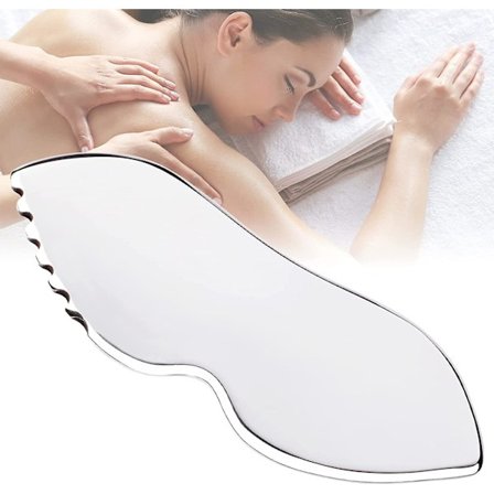 Rostfritt stål Gua Sha skrapverktyg - Myofascial massageplatta för mjukvävnad, smärtlindring, fysioterapi, används för ansikte, nacke, armar, ben